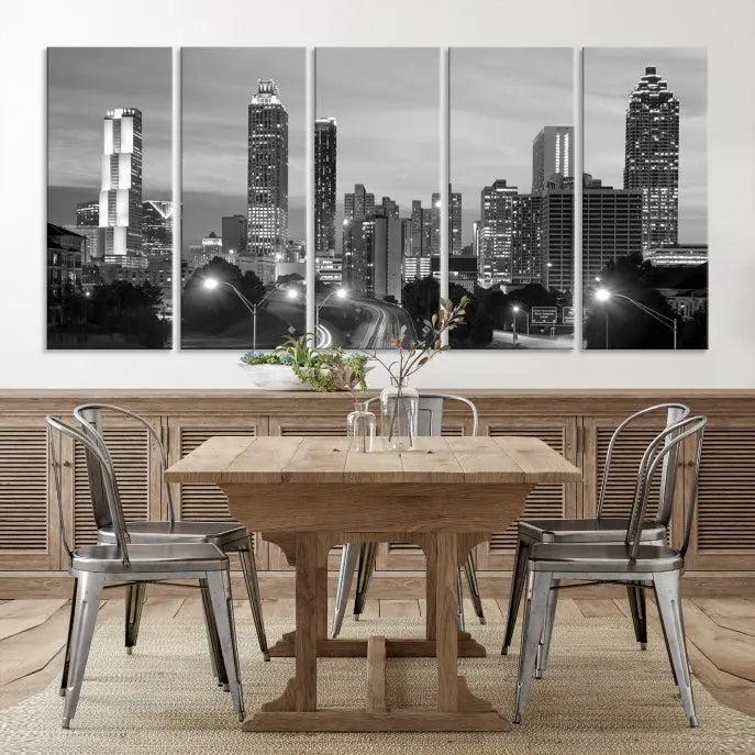 Atlanta City Black and White Wall Art 