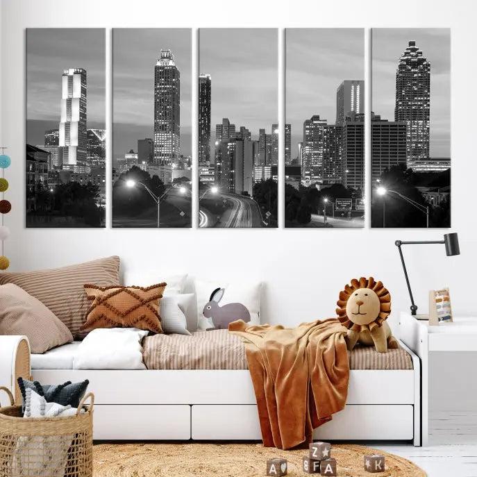 Atlanta City Black and White Wall Art 