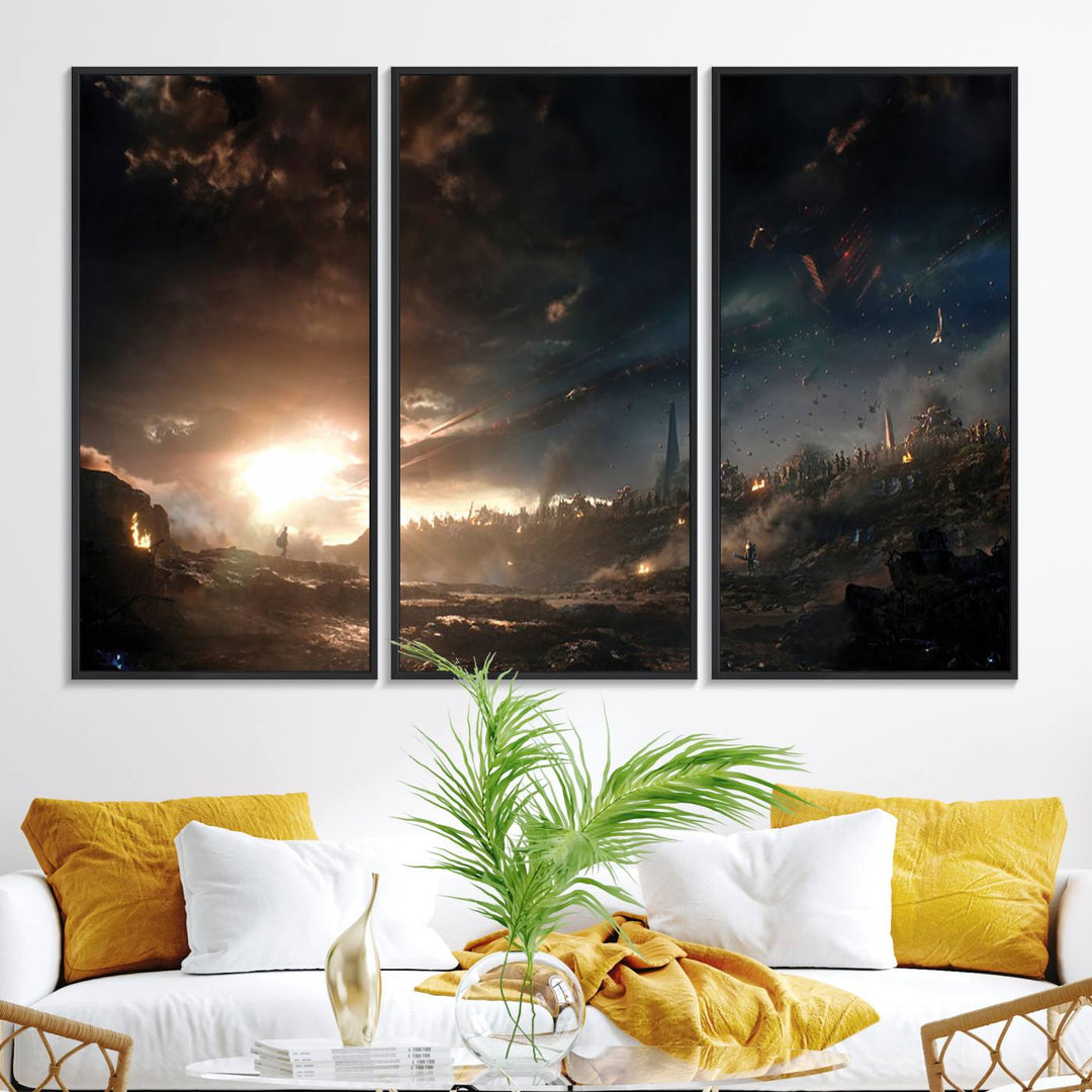 58617-MGV-FC-48X32-3P_Black-Avengers Planet Wall Art Canvas Print