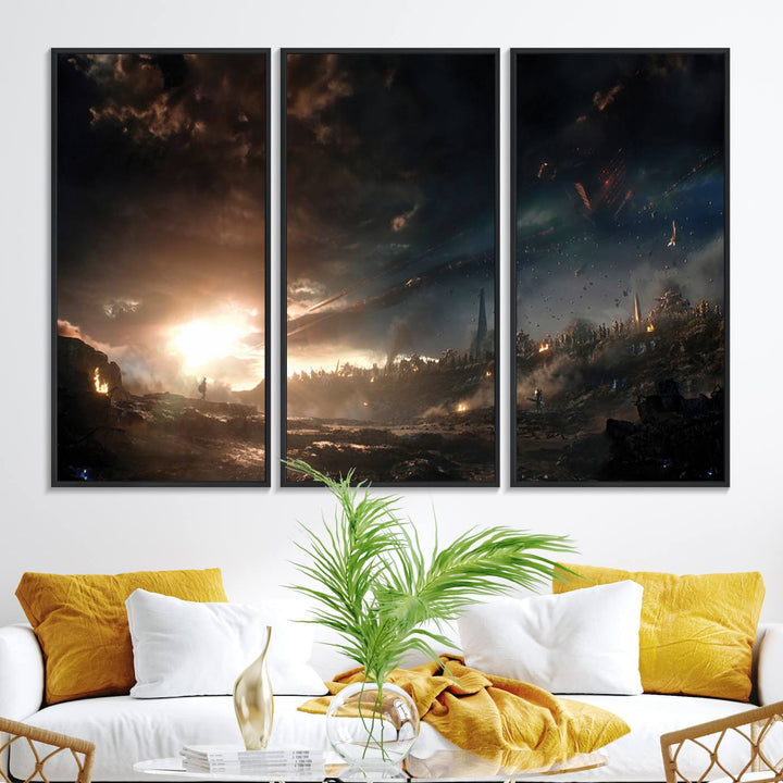 58617-MGV-FC-48X32-3P_Black-Avengers Planet Wall Art Canvas Print