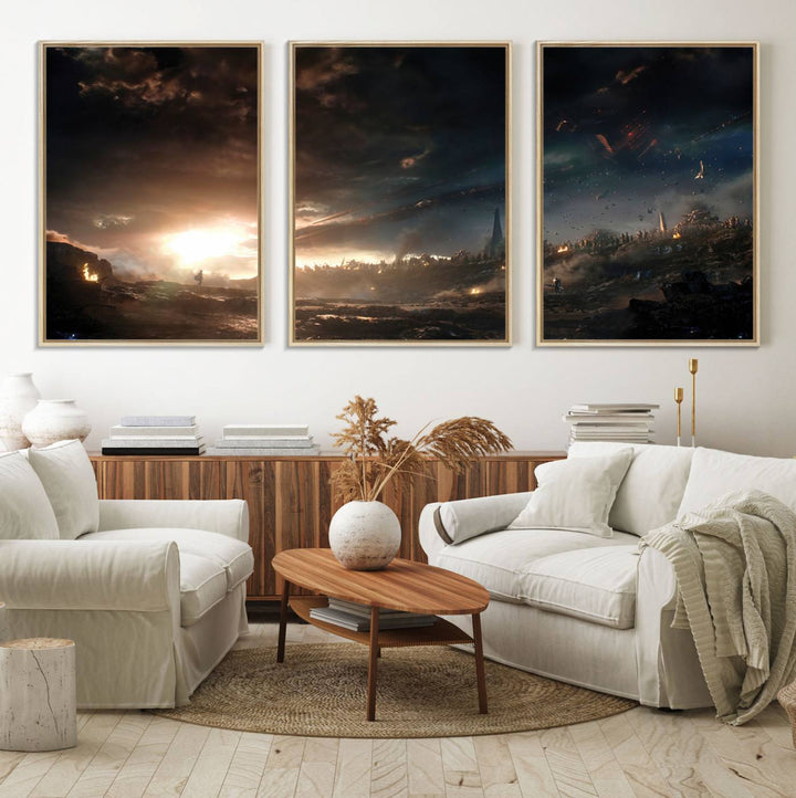 58617-MGV-FC-60X30-3P_Natural-Avengers Planet Wall Art Canvas Print