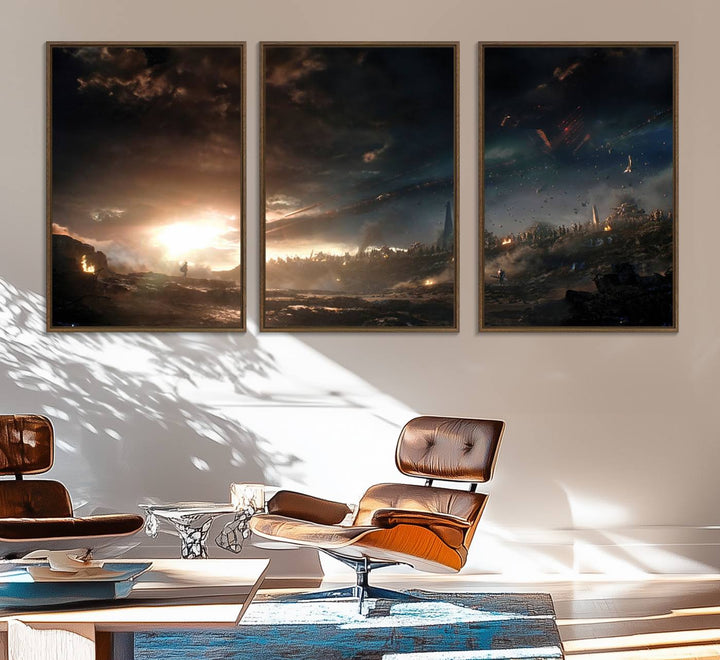 58617-MGV-FC-60X30-3P_Walnut-Avengers Planet Wall Art Canvas Print