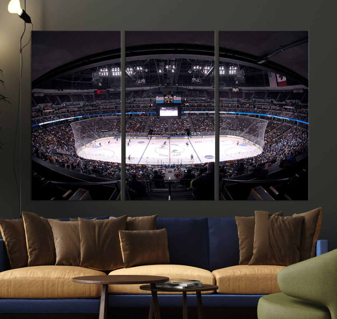 Ball Arena Denver Colorado Avalanche Hockey Team Wall Art Canvas Print - Denver Ice Hockey Stadium Print Canvas