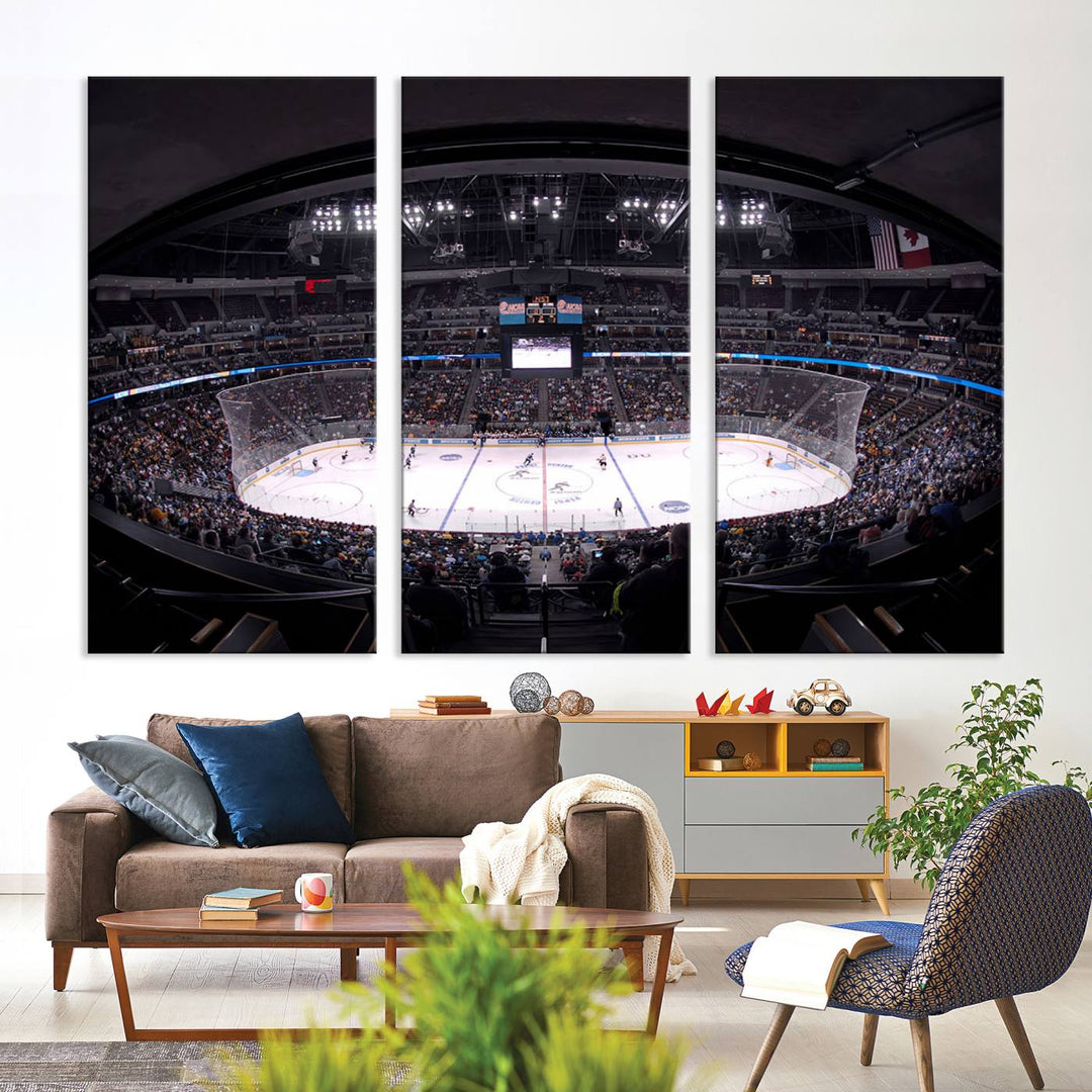 Ball Arena Denver Colorado Avalanche Hockey Team Wall Art Canvas Print - Denver Ice Hockey Stadium Print Canvas