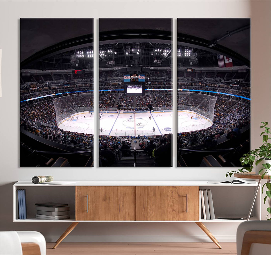 Ball Arena Denver Colorado Avalanche Hockey Team Wall Art Canvas Print - Denver Ice Hockey Stadium Print Canvas