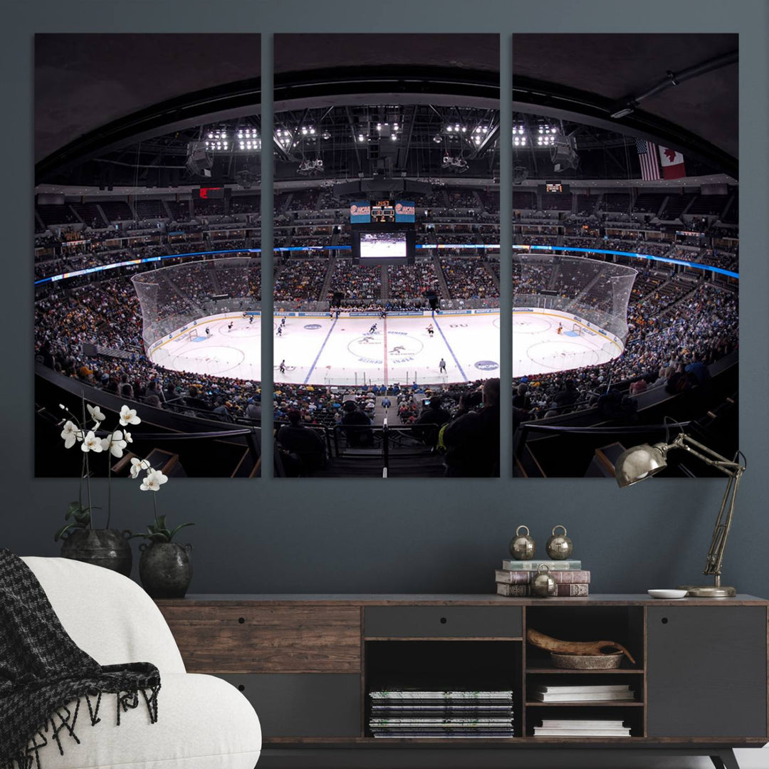 Ball Arena Denver Colorado Avalanche Hockey Team Wall Art Canvas Print - Denver Ice Hockey Stadium Print Canvas