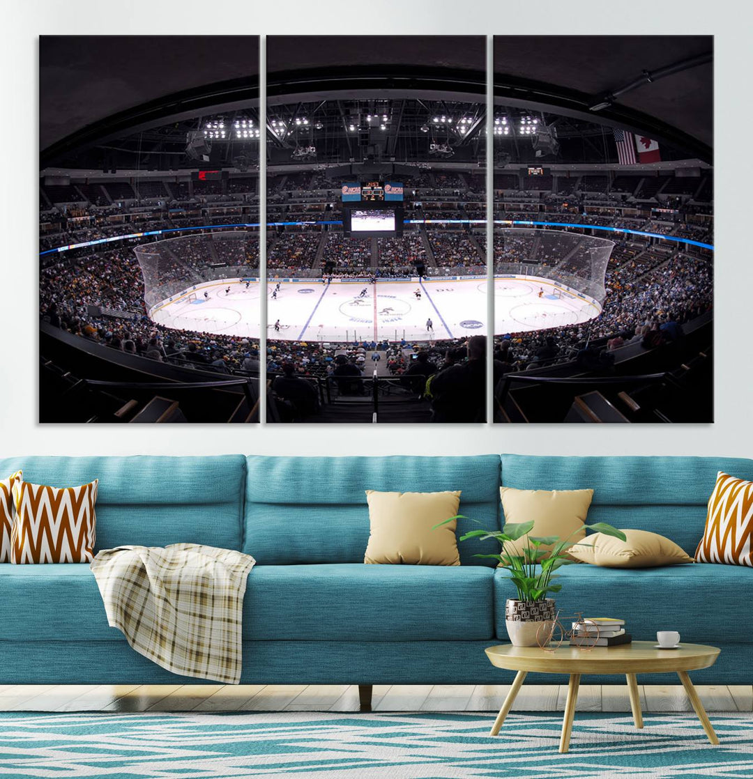 Ball Arena Denver Colorado Avalanche Hockey Team Wall Art Canvas Print - Denver Ice Hockey Stadium Print Canvas