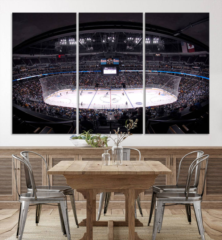 Ball Arena Denver Colorado Avalanche Hockey Team Wall Art Canvas Print - Denver Ice Hockey Stadium Print Canvas