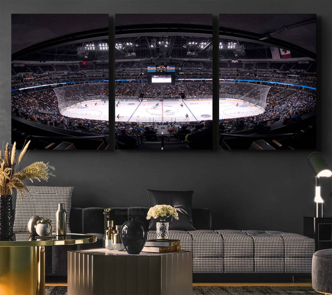 Ball Arena Denver Colorado Avalanche Hockey Team Wall Art Canvas Print - Denver Ice Hockey Stadium Print Canvas