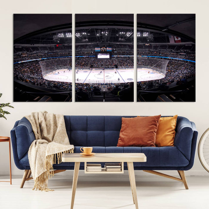 Ball Arena Denver Colorado Avalanche Hockey Team Wall Art Canvas Print - Denver Ice Hockey Stadium Print Canvas