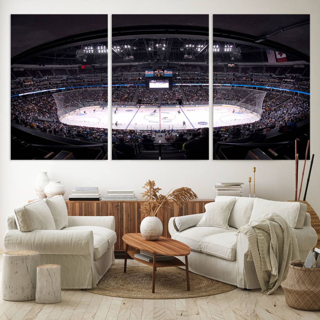 Ball Arena Denver Colorado Avalanche Hockey Team Wall Art Canvas Print - Denver Ice Hockey Stadium Print Canvas