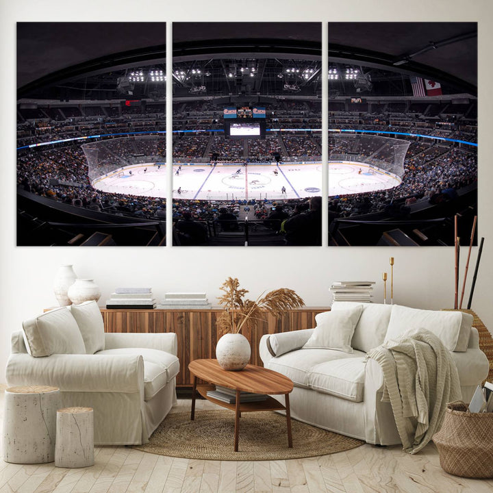 Ball Arena Denver Colorado Avalanche Hockey Team Wall Art Canvas Print - Denver Ice Hockey Stadium Print Canvas