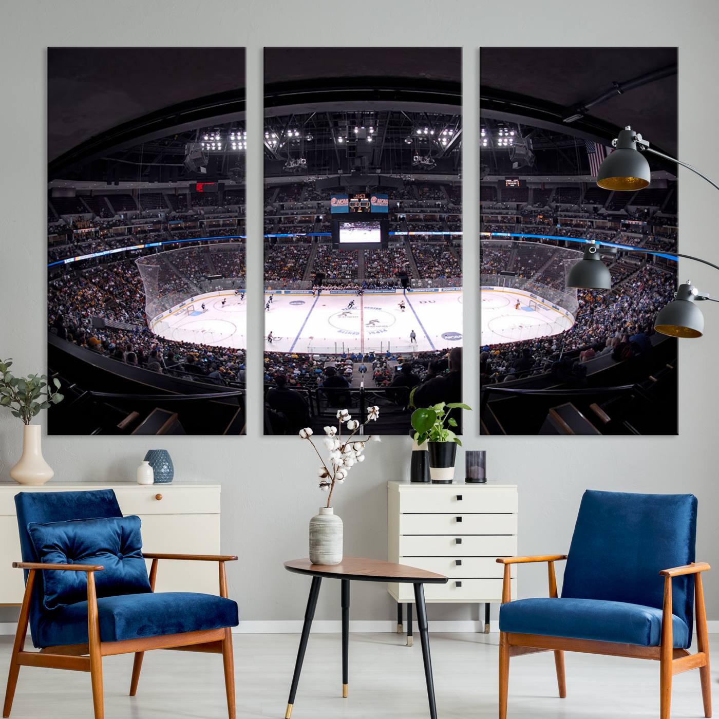 Ball Arena Denver Colorado Avalanche Hockey Team Wall Art Canvas Print - Denver Ice Hockey Stadium Print Canvas