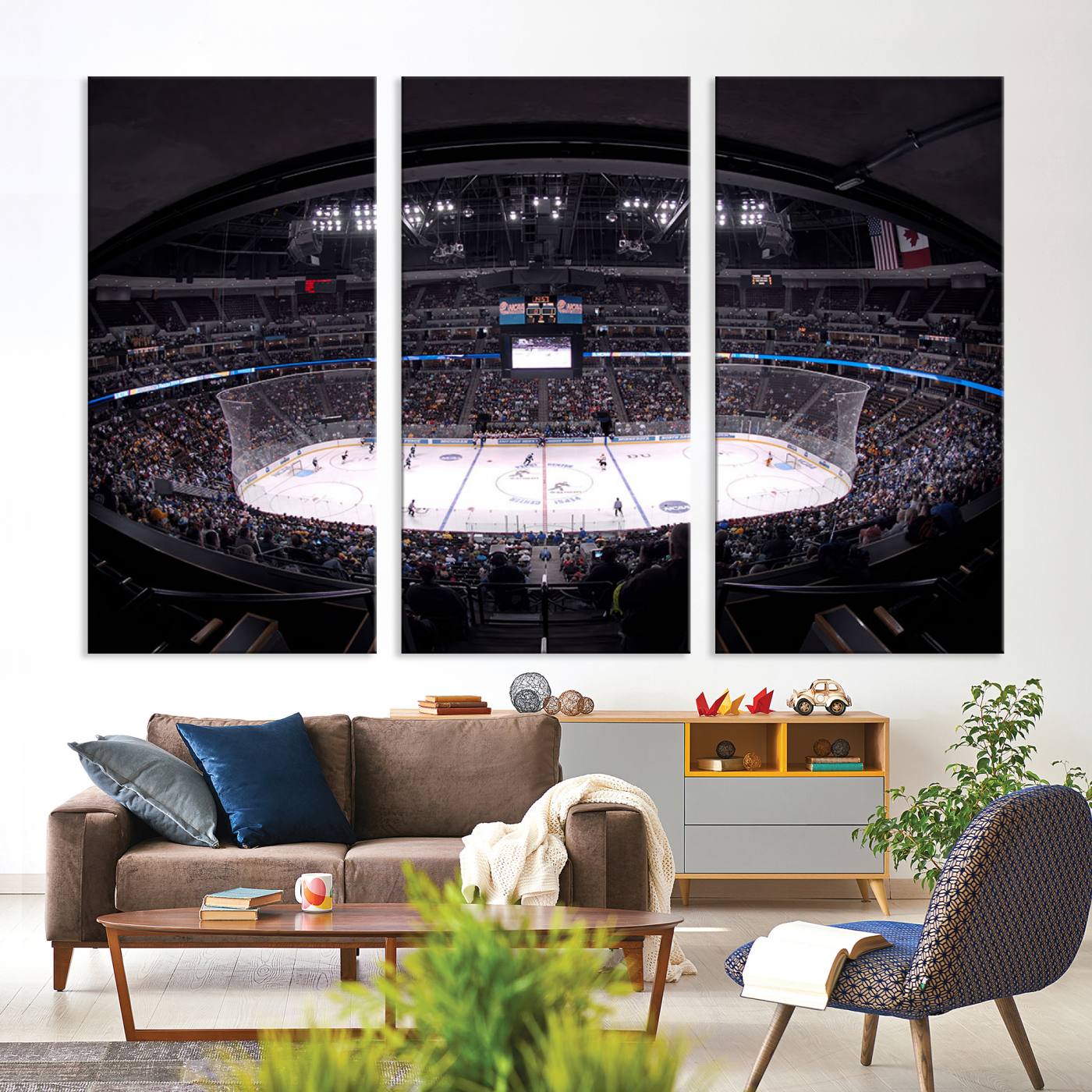 Ball Arena Denver Colorado Avalanche Hockey Team Wall Art Canvas Print - Denver Ice Hockey Stadium Print Canvas