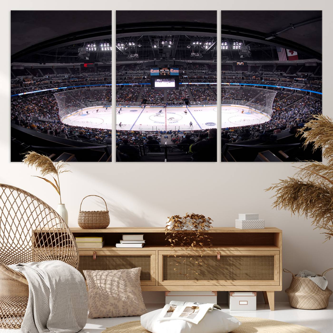 54576-MGV-CV-36X24-Ball Arena Denver Colorado Avalanche Hockey Team Wall Art Canvas Print - Denver Ice Hockey Stadium Print Canvas