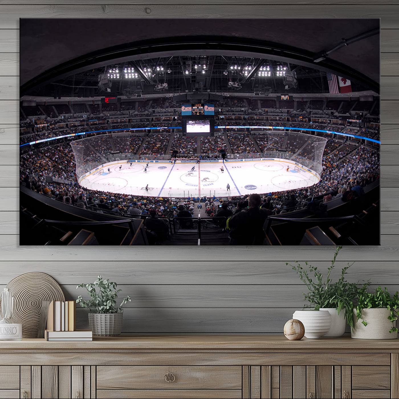 Ball Arena Denver Colorado Avalanche Hockey Team Wall Art Canvas Print - Denver Ice Hockey Stadium Print Canvas