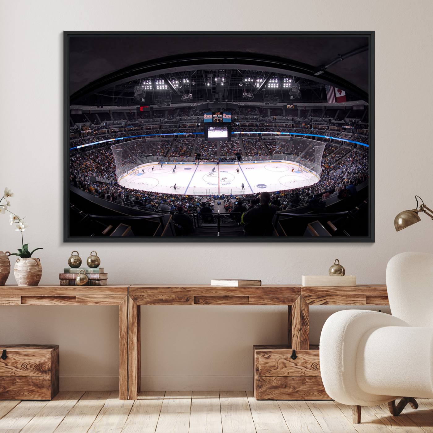54576-MGV-FC-36X24_Black-Ball Arena Denver Colorado Avalanche Hockey Team Wall Art Canvas Print - Denver Ice Hockey Stadium Print Canvas