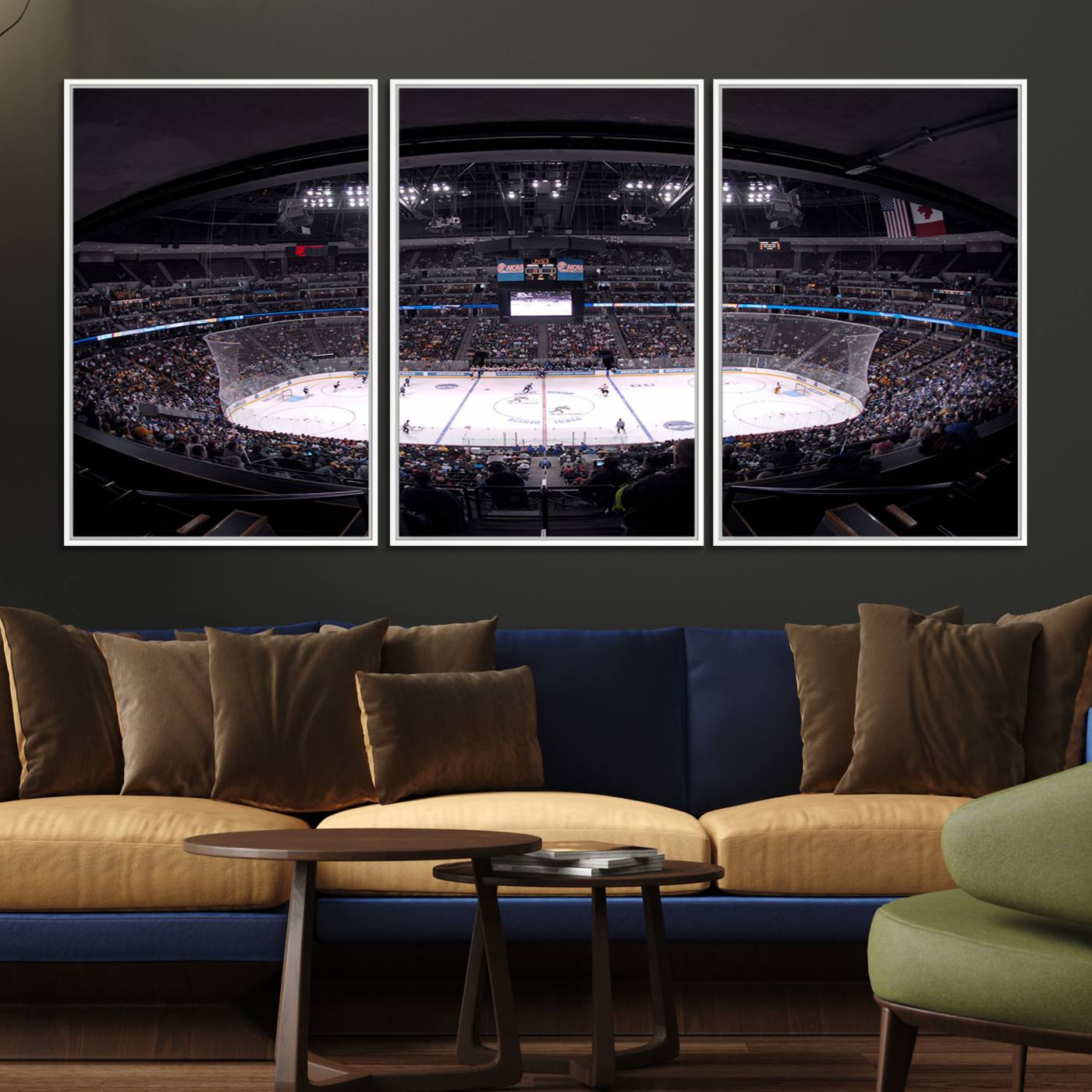 54576-MGV-FC-60X30-3P_White-Ball Arena Denver Colorado Avalanche Hockey Team Wall Art Canvas Print - Denver Ice Hockey Stadium Print Canvas