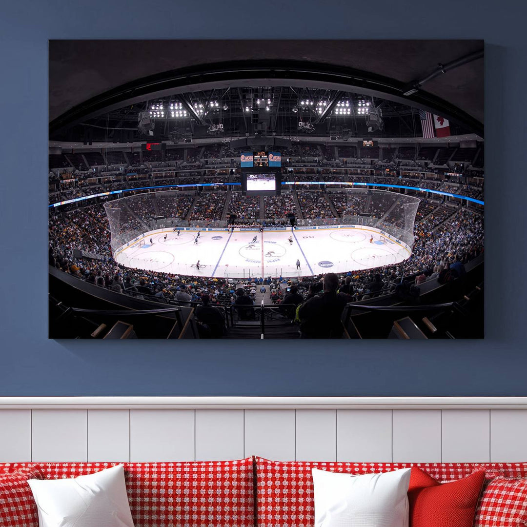 Ball Arena Denver Colorado Avalanche Hockey Team Wall Art Canvas Print - Denver Ice Hockey Stadium Print Canvas
