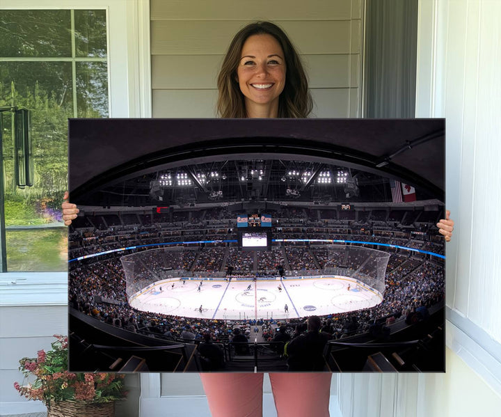 Ball Arena Denver Colorado Avalanche Hockey Team Wall Art Canvas Print - Denver Ice Hockey Stadium Print Canvas