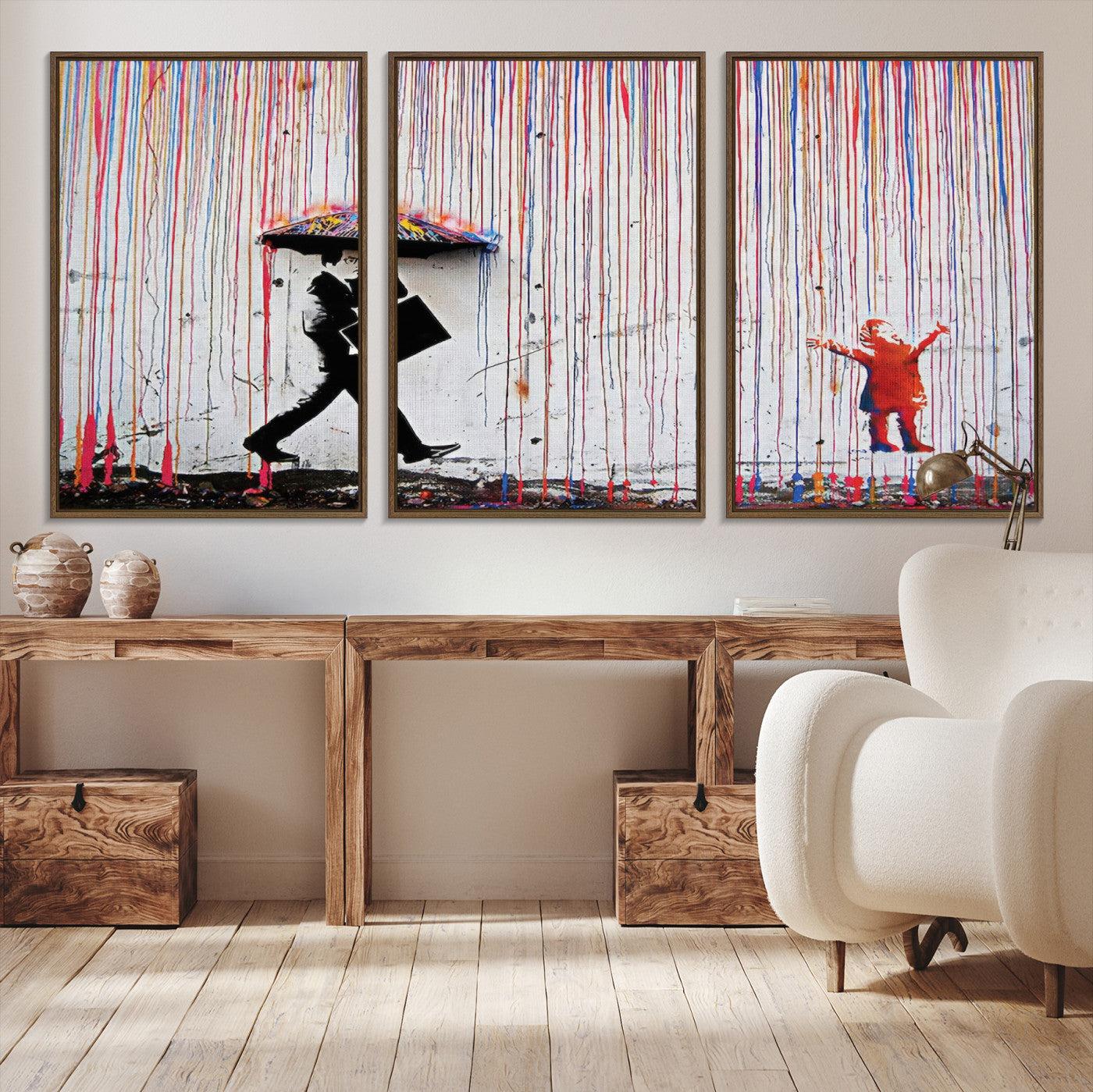 16292-MGV-CV-36X24-Banksy Wall Art Canvas Print, Graffiti Print, Framed Banksy Urban Graffiti Art Print, Large Abstract Banksy Printing Perfect for Modern