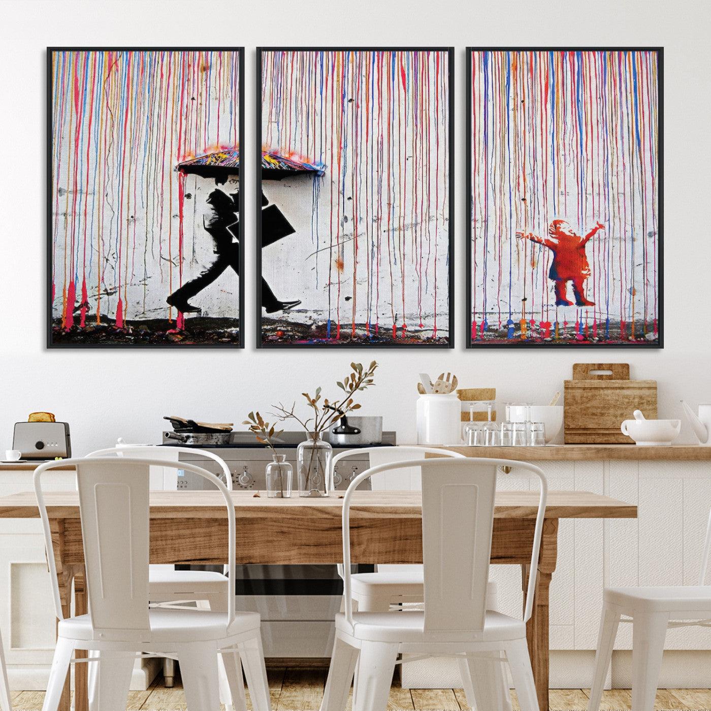 16292-MGV-CV-36X24-Banksy Wall Art Canvas Print, Graffiti Print, Framed Banksy Urban Graffiti Art Print, Large Abstract Banksy Printing Perfect for Modern