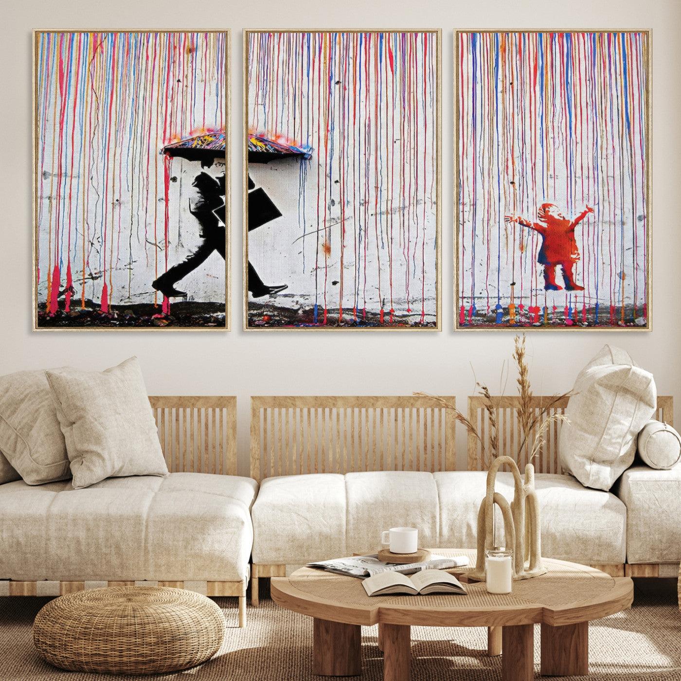 16292-MGV-CV-36X24-Banksy Wall Art Canvas Print, Graffiti Print, Framed Banksy Urban Graffiti Art Print, Large Abstract Banksy Printing Perfect for Modern