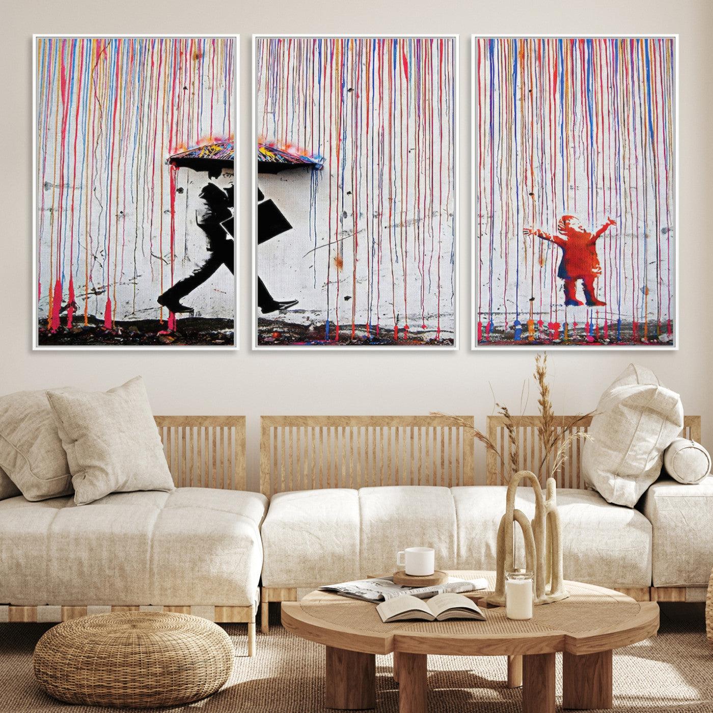 16292-MGV-CV-36X24-Banksy Wall Art Canvas Print, Graffiti Print, Framed Banksy Urban Graffiti Art Print, Large Abstract Banksy Printing Perfect for Modern