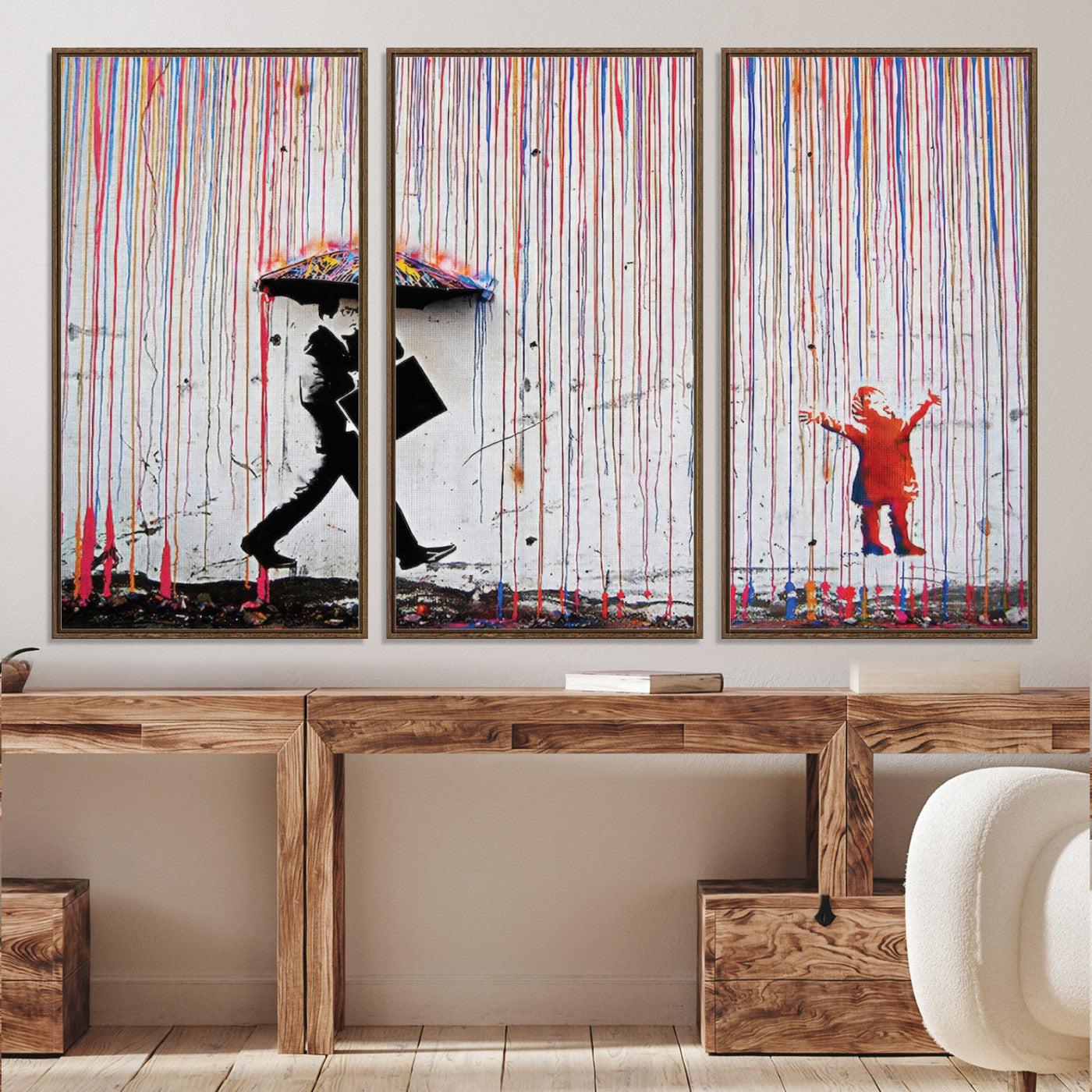 16292-MGV-CV-36X24-Banksy Wall Art Canvas Print, Graffiti Print, Framed Banksy Urban Graffiti Art Print, Large Abstract Banksy Printing Perfect for Modern