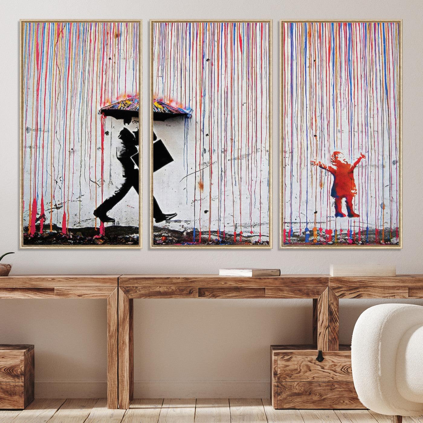 16292-MGV-CV-36X24-Banksy Wall Art Canvas Print, Graffiti Print, Framed Banksy Urban Graffiti Art Print, Large Abstract Banksy Printing Perfect for Modern