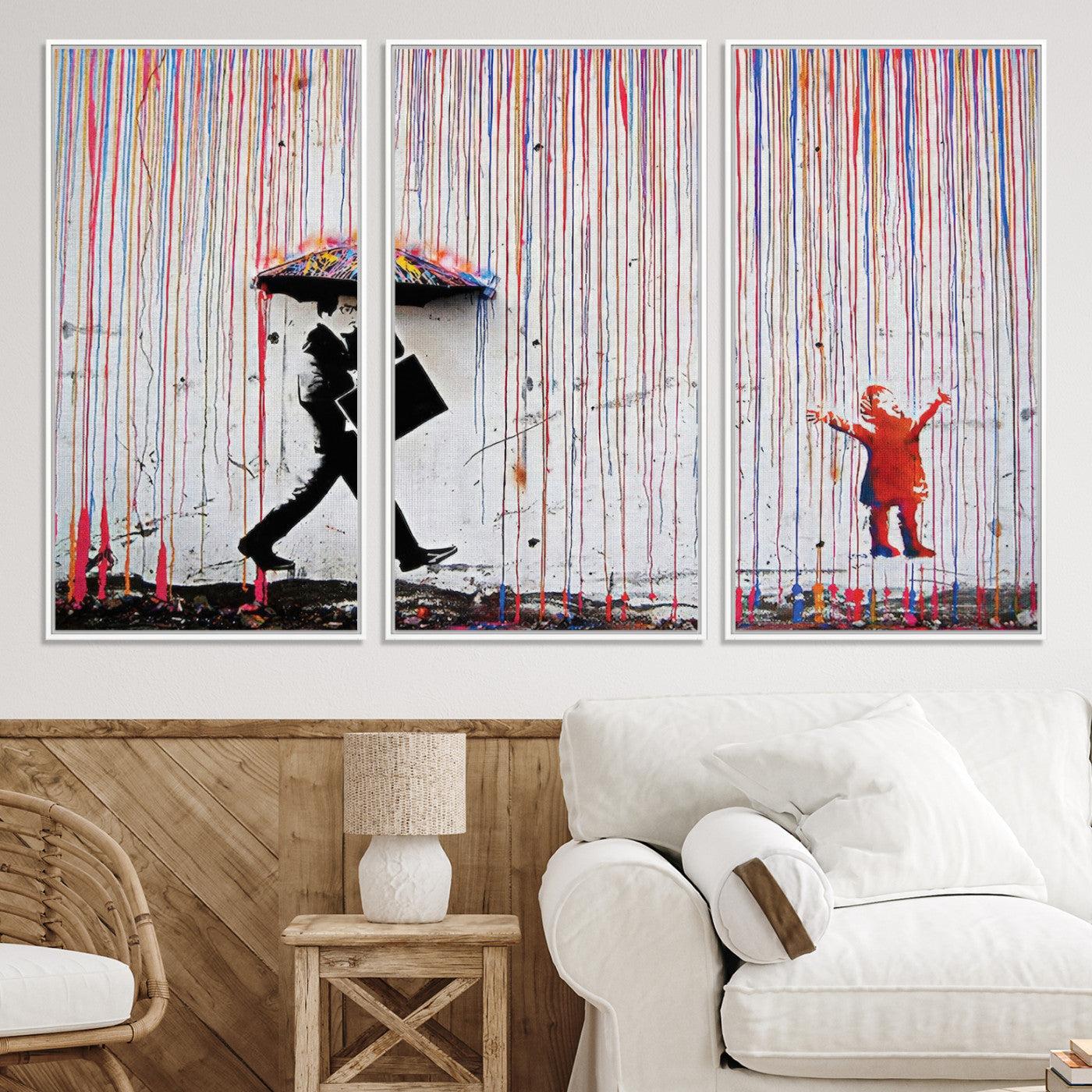 16292-MGV-CV-36X24-Banksy Wall Art Canvas Print, Graffiti Print, Framed Banksy Urban Graffiti Art Print, Large Abstract Banksy Printing Perfect for Modern