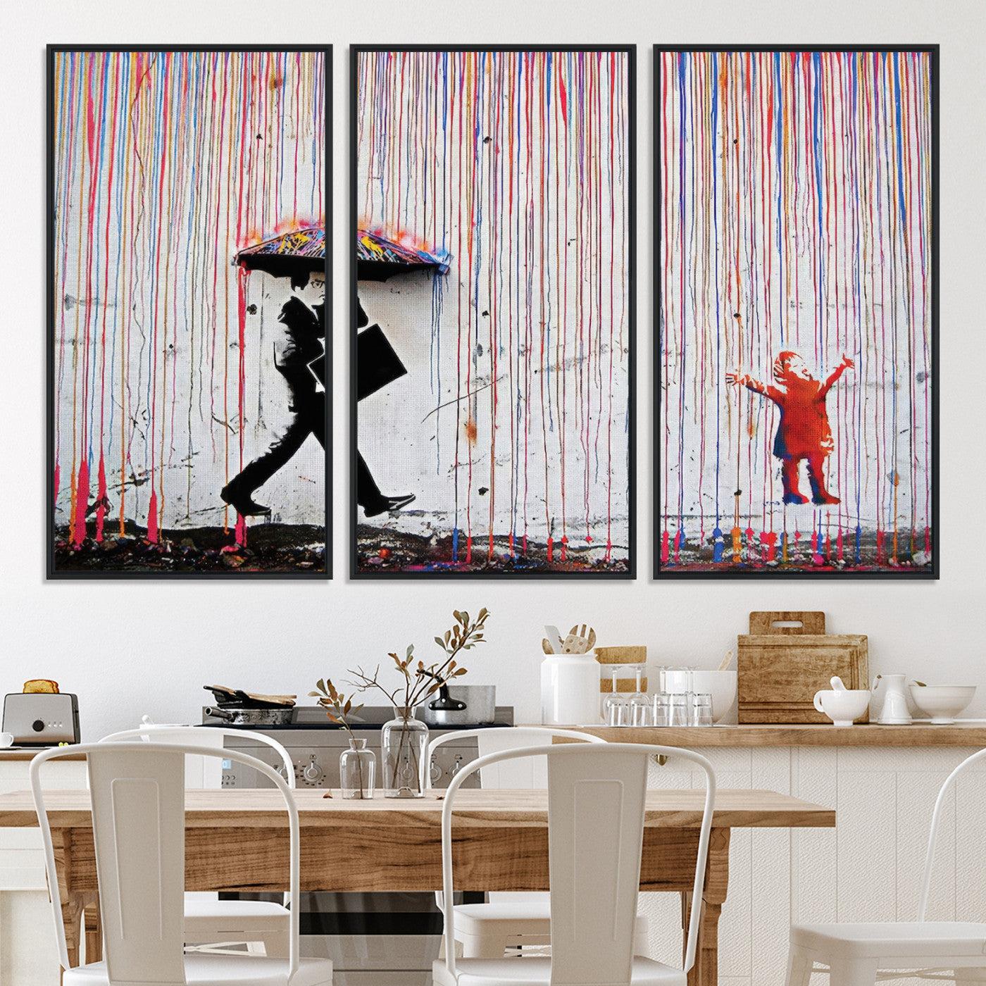 16292-MGV-CV-36X24-Banksy Wall Art Canvas Print, Graffiti Print, Framed Banksy Urban Graffiti Art Print, Large Abstract Banksy Printing Perfect for Modern