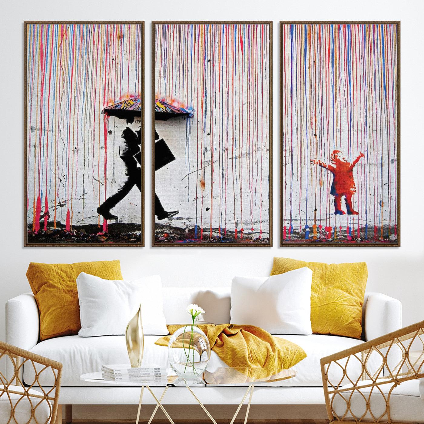 16292-MGV-CV-36X24-Banksy Wall Art Canvas Print, Graffiti Print, Framed Banksy Urban Graffiti Art Print, Large Abstract Banksy Printing Perfect for Modern