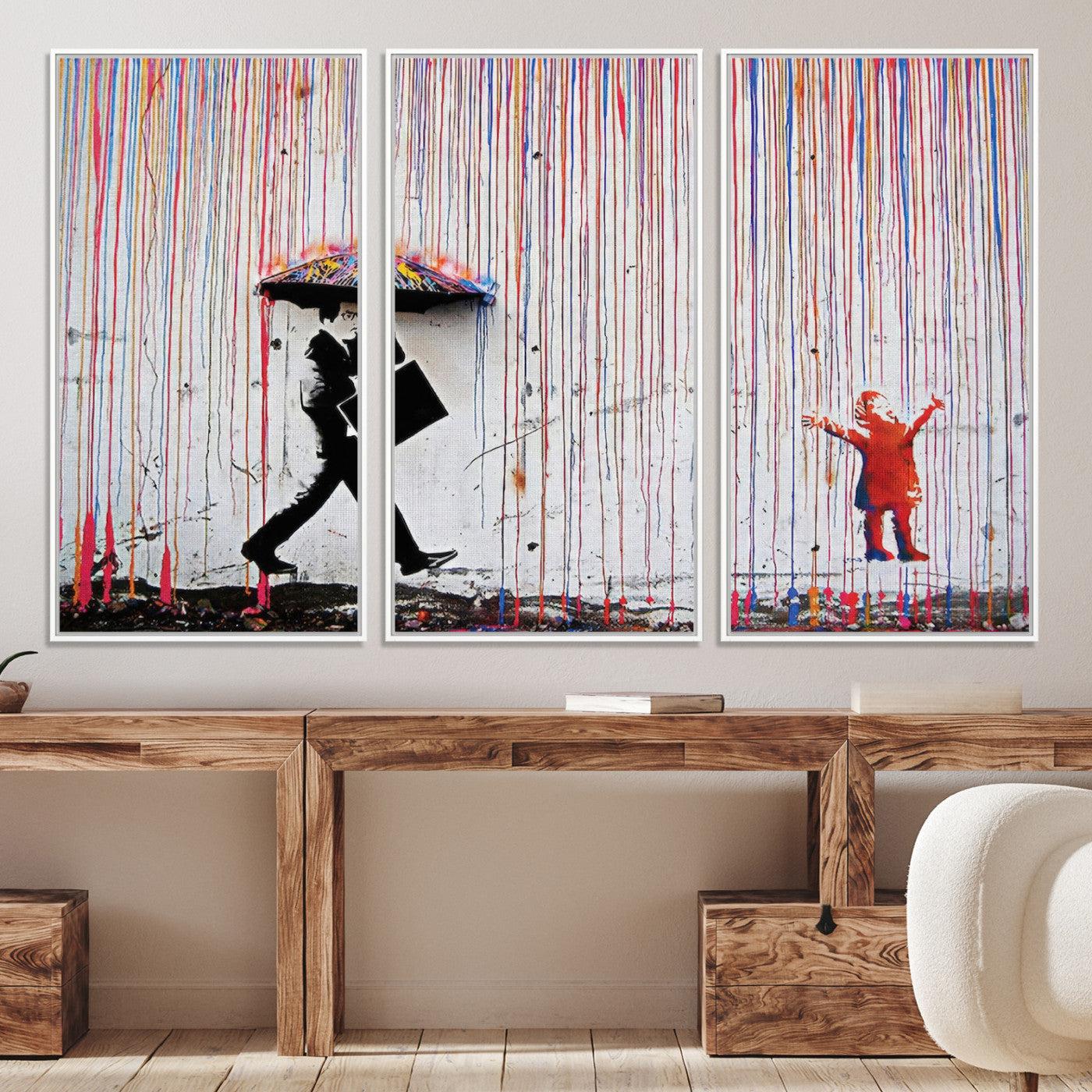 16292-MGV-CV-36X24-Banksy Wall Art Canvas Print, Graffiti Print, Framed Banksy Urban Graffiti Art Print, Large Abstract Banksy Printing Perfect for Modern