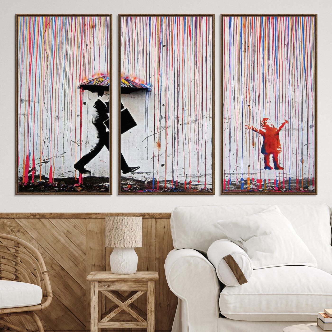 16292-MGV-CV-36X24-Banksy Wall Art Canvas Print, Graffiti Print, Framed Banksy Urban Graffiti Art Print, Large Abstract Banksy Printing Perfect for Modern