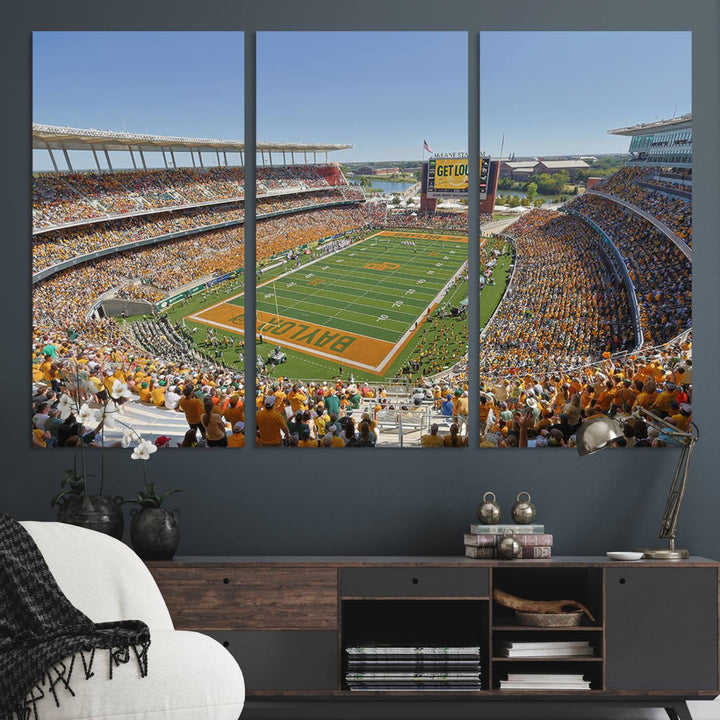 Baylor University Bears Football Team Print - Waco McLane Stadium Wall Art Canvas Print