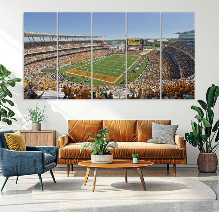 49912-MGV-CV-36X24-Baylor University Bears Football Team Print - Waco McLane Stadium Wall Art Canvas Print
