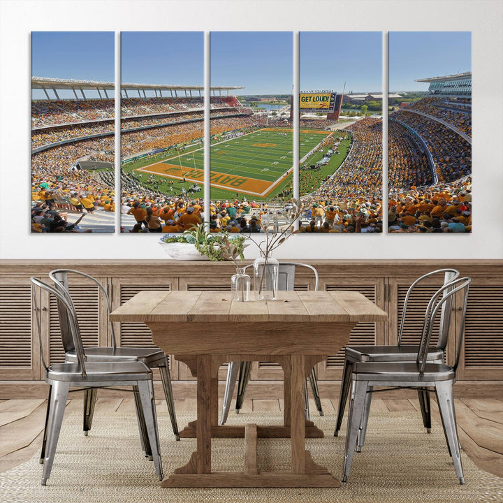 49912-MGV-CV-36X24-Baylor University Bears Football Team Print - Waco McLane Stadium Wall Art Canvas Print