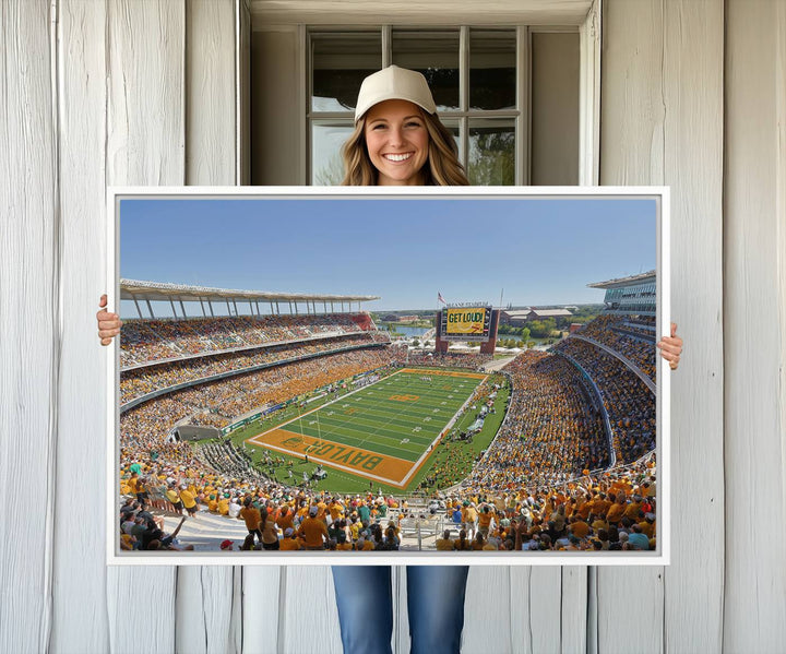 49912-MGV-CV-36X24-Baylor University Bears Football Team Print - Waco McLane Stadium Wall Art Canvas Print