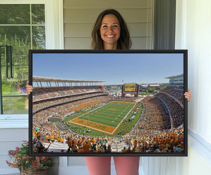 49912-MGV-CV-36X24-Baylor University Bears Football Team Print - Waco McLane Stadium Wall Art Canvas Print