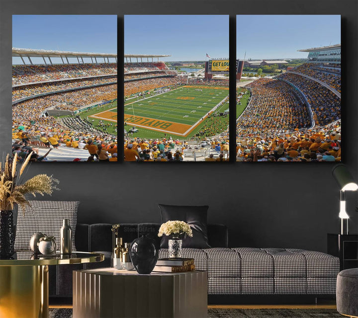 Baylor University Bears Football Team Print - Waco McLane Stadium Wall Art Canvas Print