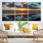 44145-MGV-CV-36X24-Beach Sunset Print - Stunning Ocean Canvas Artwork with Sunset Reflection Design for Elegant Home or Office Wall Decor