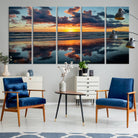 44145-MGV-CV-36X24-Beach Sunset Print - Stunning Ocean Canvas Artwork with Sunset Reflection Design for Elegant Home or Office Wall Decor