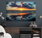 44145-MGV-CV-36X24-Beach Sunset Print - Stunning Ocean Canvas Artwork with Sunset Reflection Design for Elegant Home or Office Wall Decor