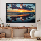 44145-MGV-FC-36X24_Black-Beach Sunset Print - Stunning Ocean Canvas Artwork with Sunset Reflection Design for Elegant Home or Office Wall Decor