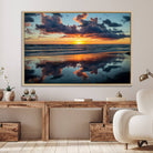 44145-MGV-FC-36X24_Natural-Beach Sunset Print - Stunning Ocean Canvas Artwork with Sunset Reflection Design for Elegant Home or Office Wall Decor