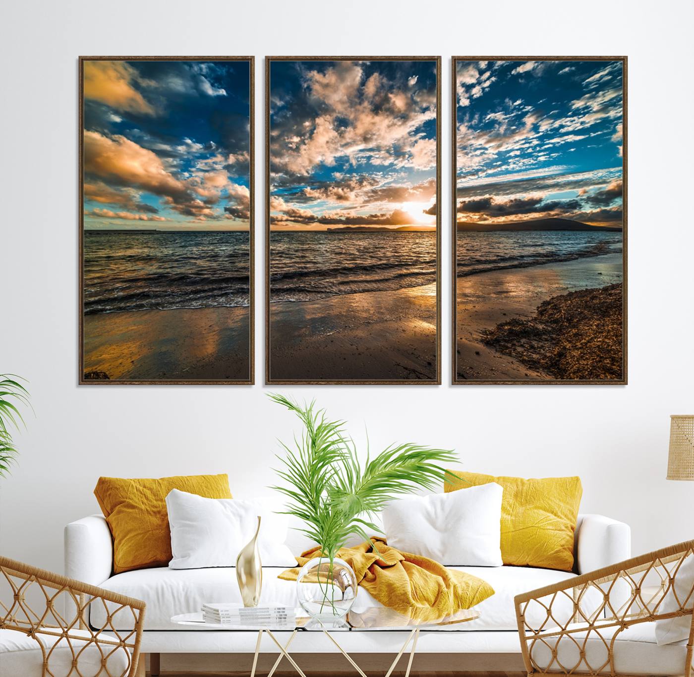 27977-MGV-CV-36X24-Beach Wall Art - Stunning Ocean Sunset Canvas Print with Coastal Design for Elegant and Relaxing Home Decor