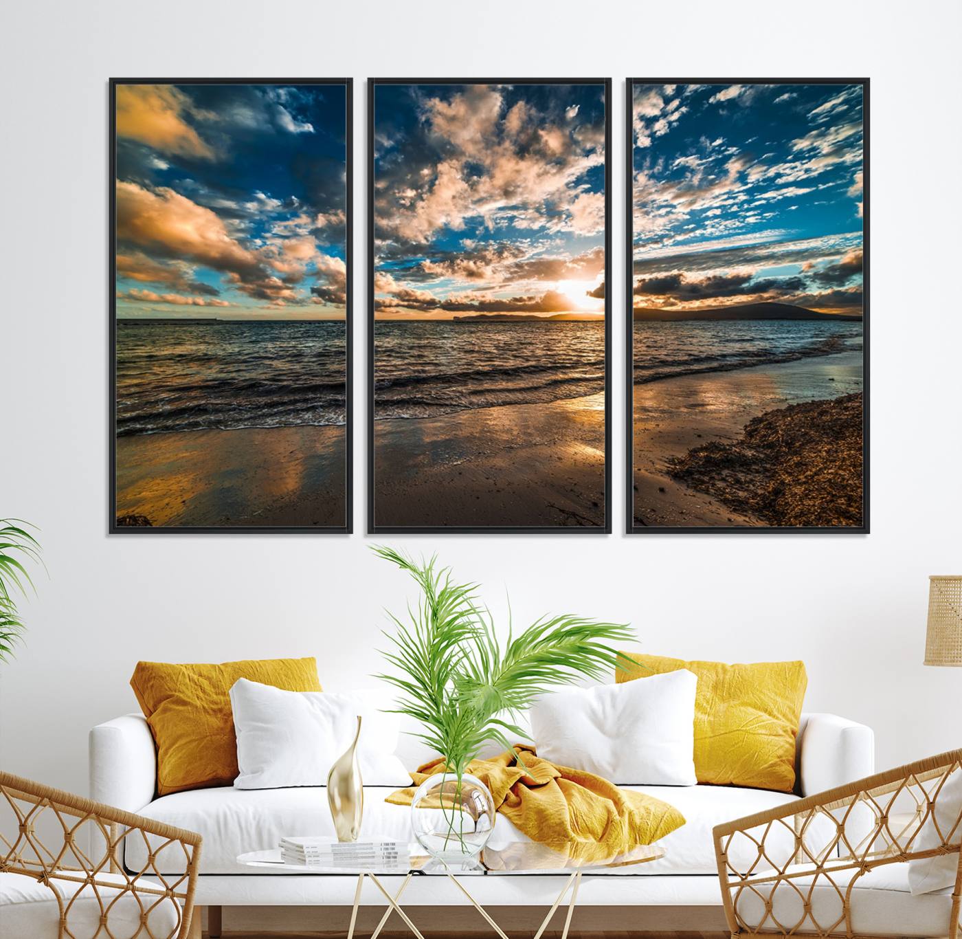 27977-MGV-CV-36X24-Beach Wall Art - Stunning Ocean Sunset Canvas Print with Coastal Design for Elegant and Relaxing Home Decor