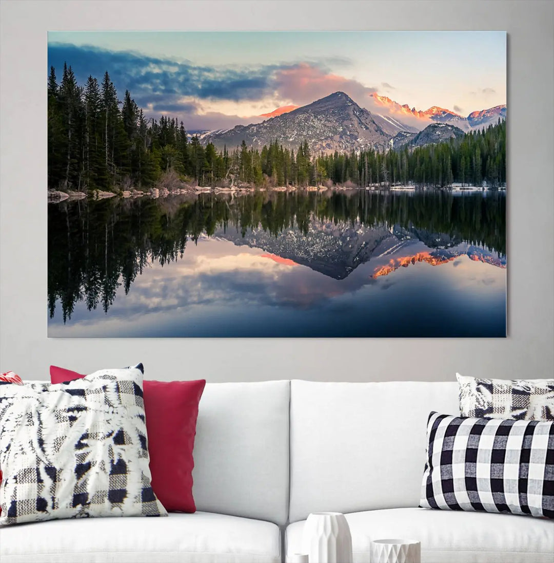 Bear Lake and the Rocky Mountain National Park into your home with this high-quality giclee canvas print.