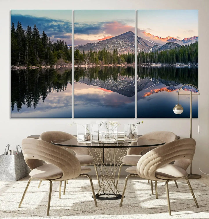 Bear Lake and the Rocky Mountain National Park into your home with this high-quality giclee canvas print.